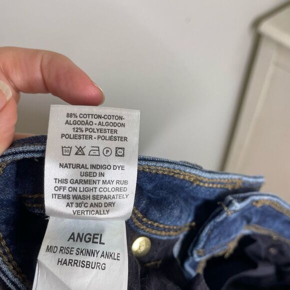 DL1961 Angel Mid Rise‎ Skinny Ankle Jean Size 27 6 Dark Wash Denim 4 Way Stretch - Picture 6 of 7